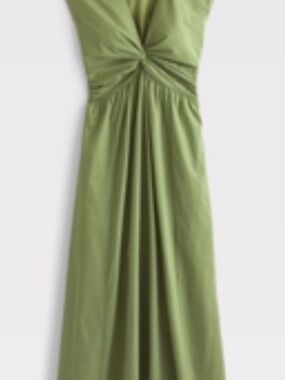 Green Twist-Front Women's Dress